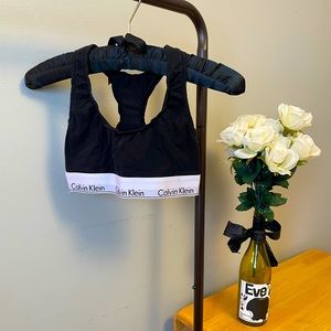 Calvin Klein black racer back lounge bra size S